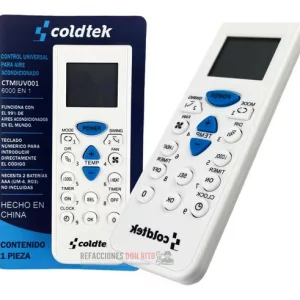 CONTROL REMOTO PARA MINISPLT AIRE ACONDICIONADO UNIVERSAL COLDTEK / CTMIUV001 / 6000 CODIGOS